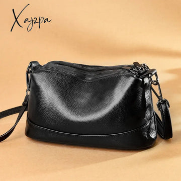 Xajzpa - 100% Genuine Leather Handbags Women Bags Designer Soft Cowhide Ladies Crossbody Bag